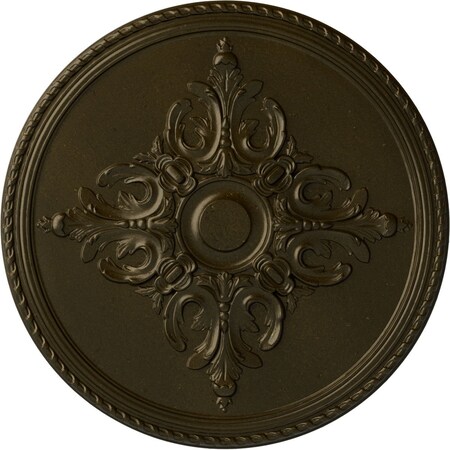 Ekena Millwork Milton Ceiling Medallion (Fits Canopies up to 7 7/8"), Hand-Painted Green Gold, 40 5/8"OD x 1 3/4"P CM40MIGGS